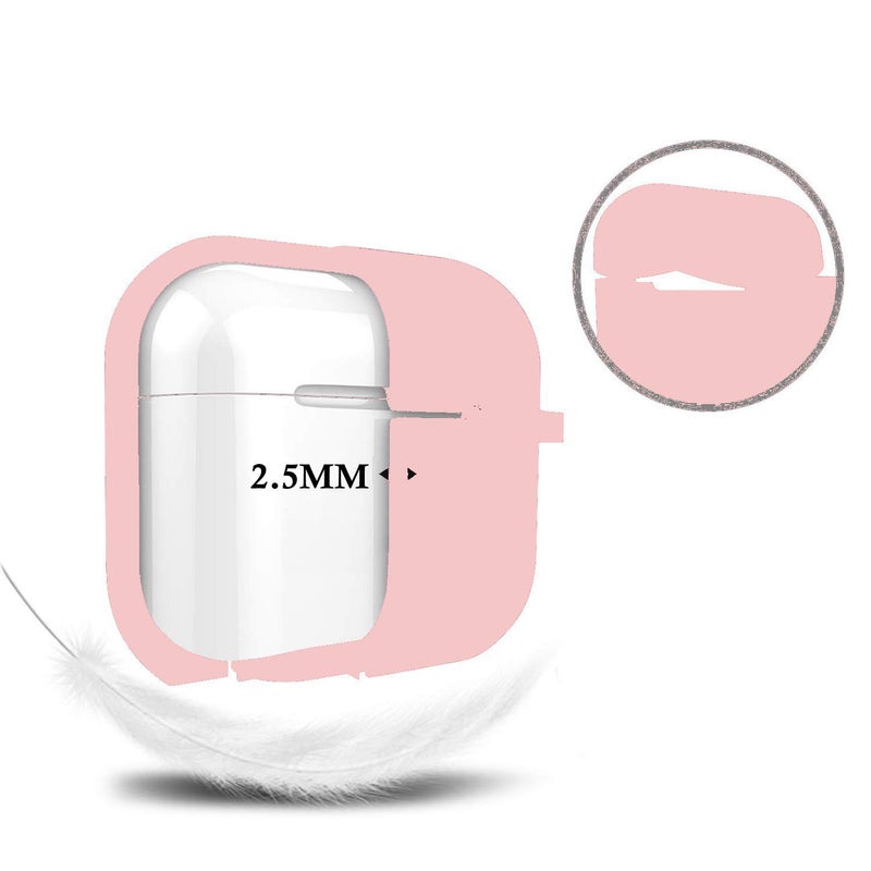 Cypher.V Protective Case Cover for Airpods Pro Charging Case, Upgraded Air Pods Silicone Case Skin with Soft Cute Ball Pom Pom Keychain Kit (A, Pink) - Image 4